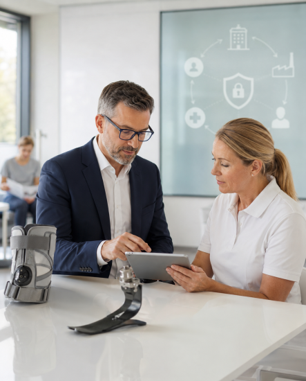 Beratung in modernem Klinikbüro